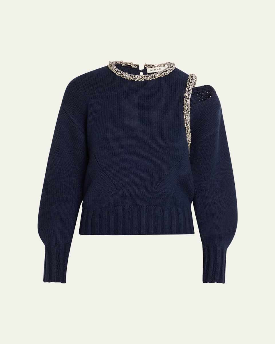 Monroe Embellished Wool-Cashmere Sweater